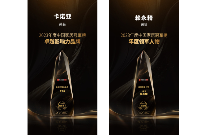 卡諾亞喜獲“卓越影響力品牌”、“年度領(lǐng)軍人物”重磅榮譽(yù)